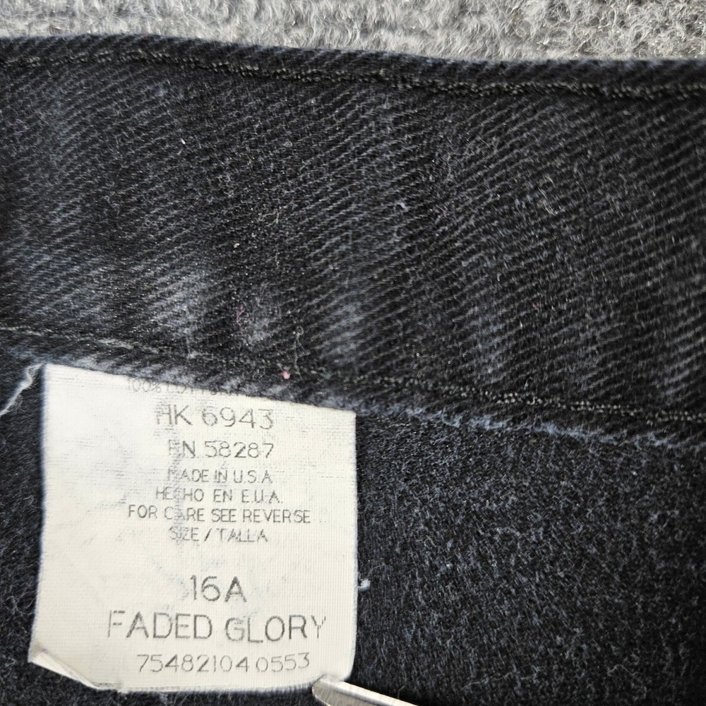 Faded Glory Mens Black Straight Leg Denim Jeans 100% Cotton Made in USA 16A - Picture 7 of 10
